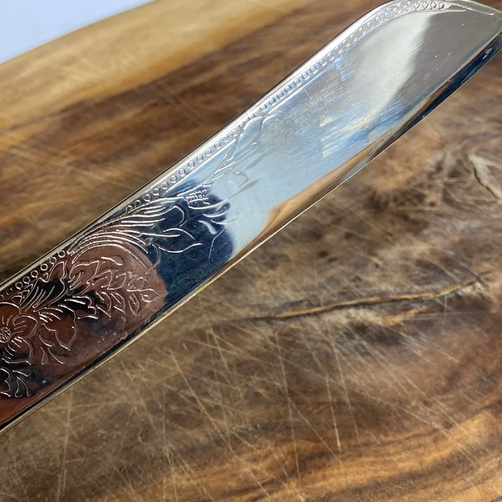 International Silver Company Cake Knife Server Silverplate Crown Handle